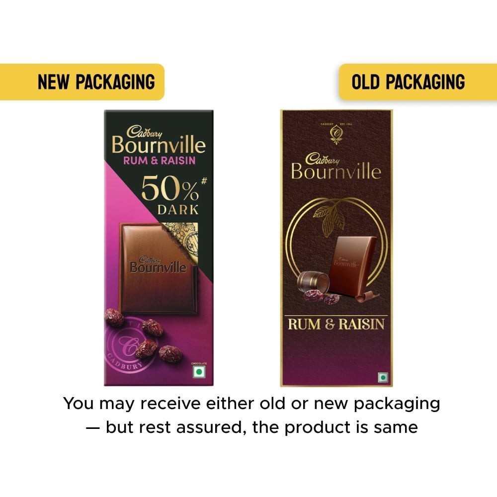 Cadbury Bournville Rum & Raisin Dark Chocolate Bar