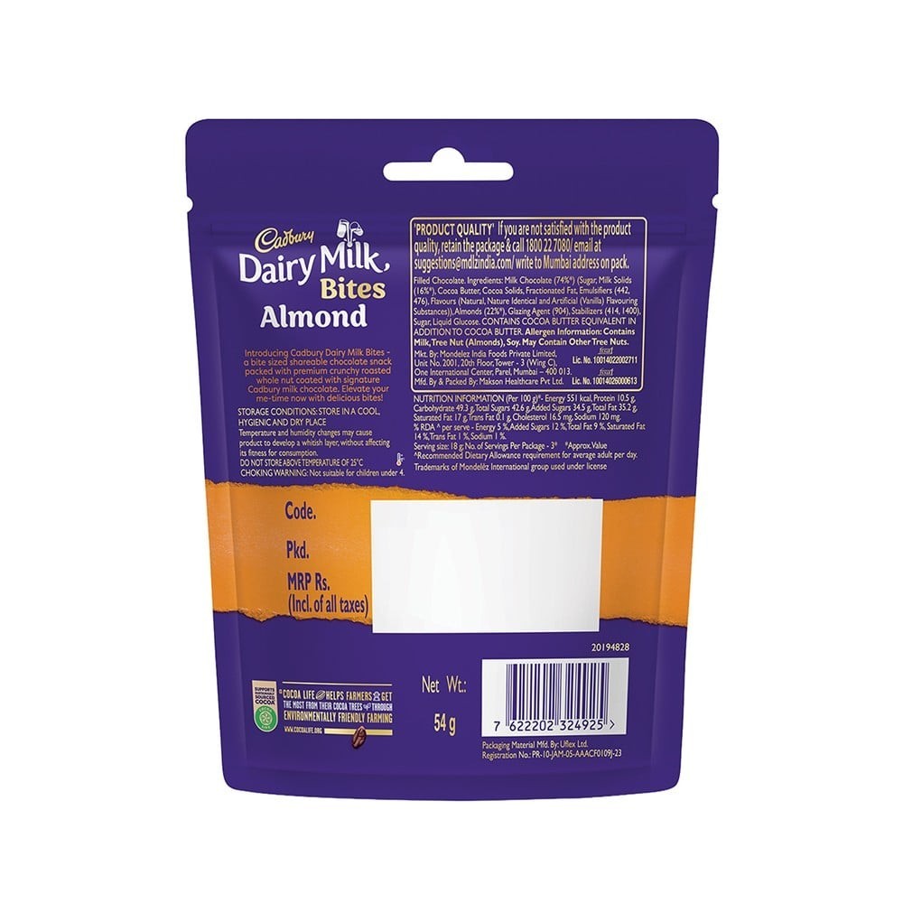 Cadbury Dairy Milk Bites Assorted Chocolate Pack - Almond