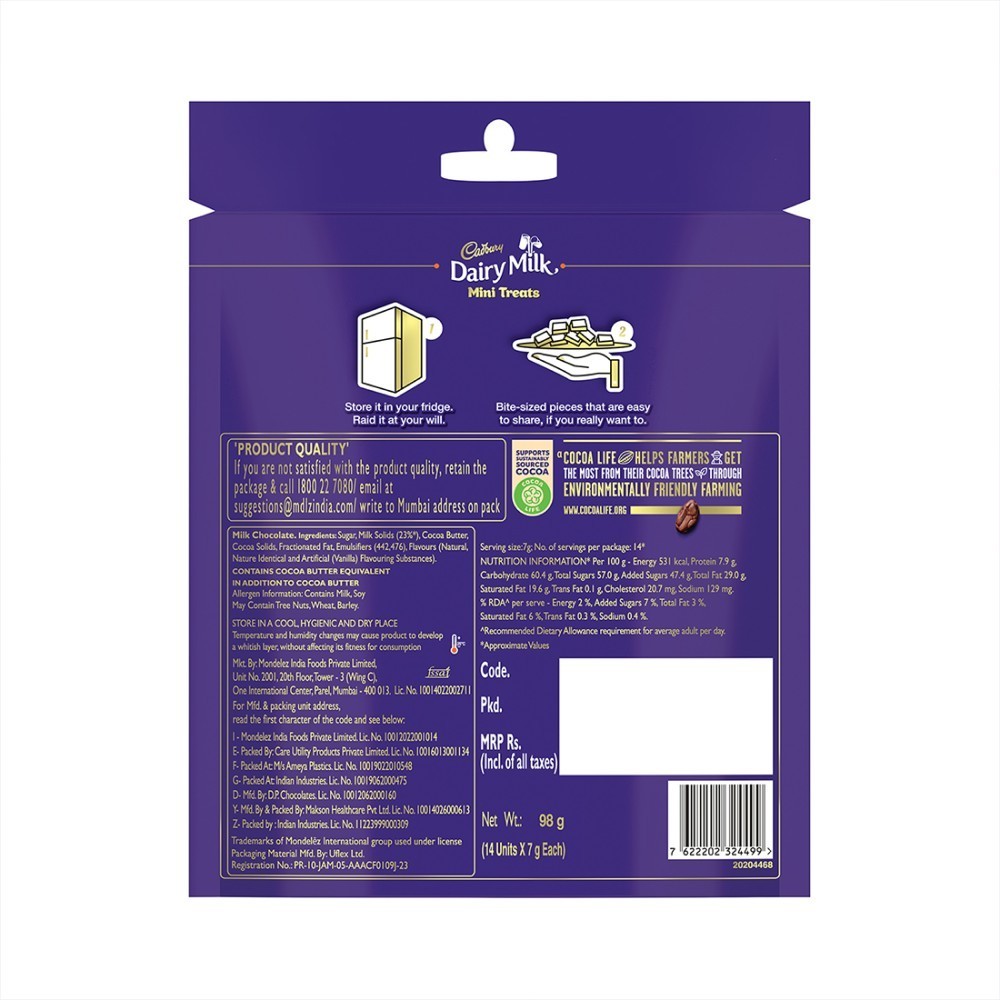 Cadbury Dairy Milk Mini Treats Chocolate Pack