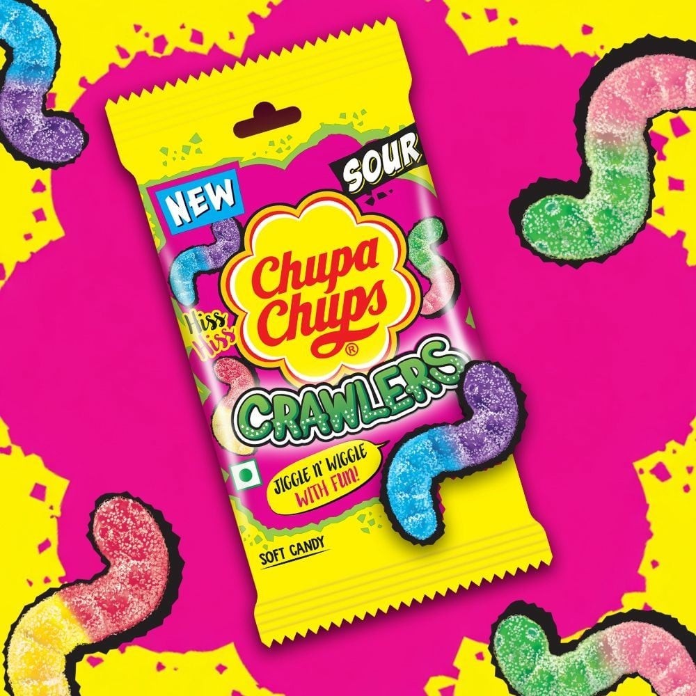 Chupa Chups Assorted Flavour Sour Crawlers Soft Sour Candy