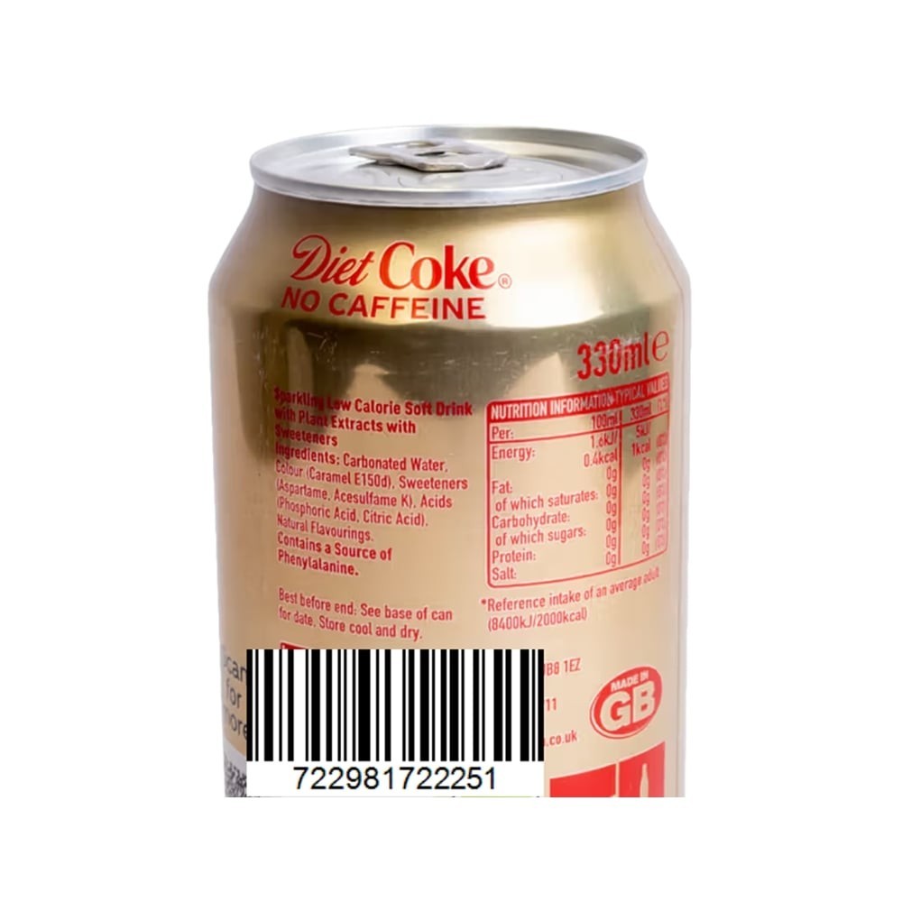 Coca-Cola Diet Coke Soft Drink No Caffeine