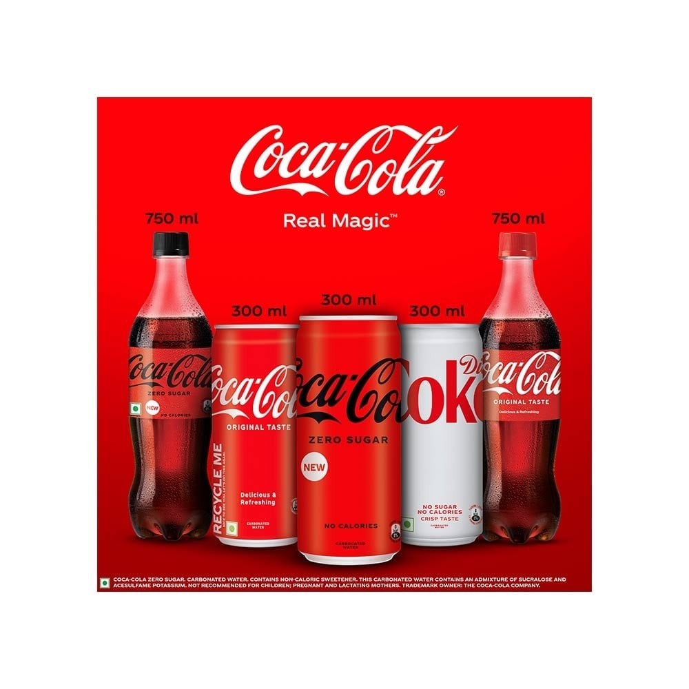 Coca-Cola Zero Sugar Soft Drink - Pack of 2