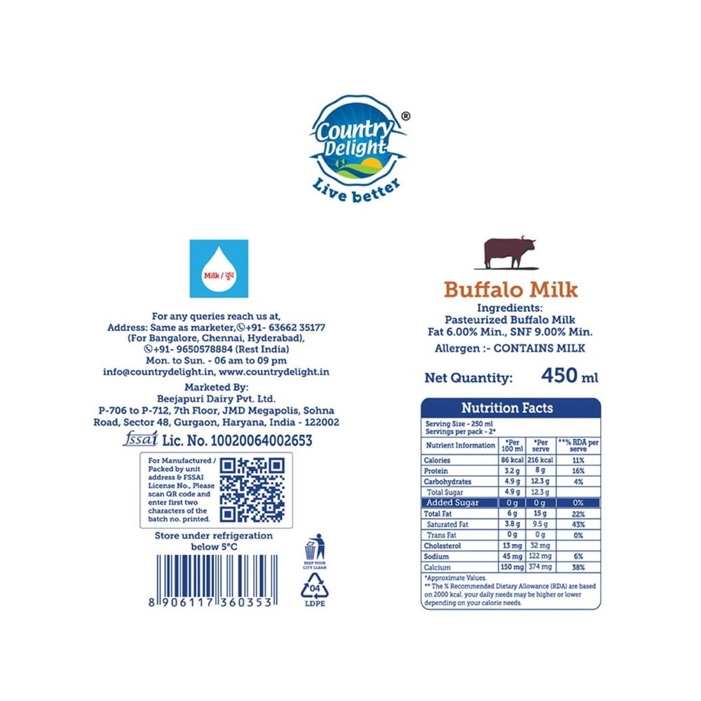 Country Delight Buffalo Fresh Milk