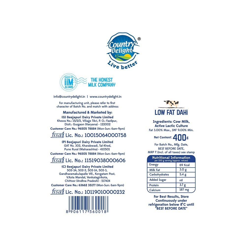 Country Delight Low Fat Curd