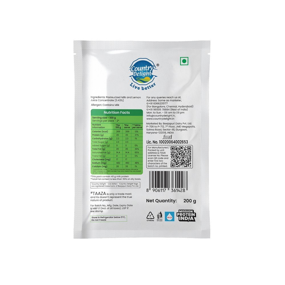 Country Delight Taaza 40 g High Protein Paneer