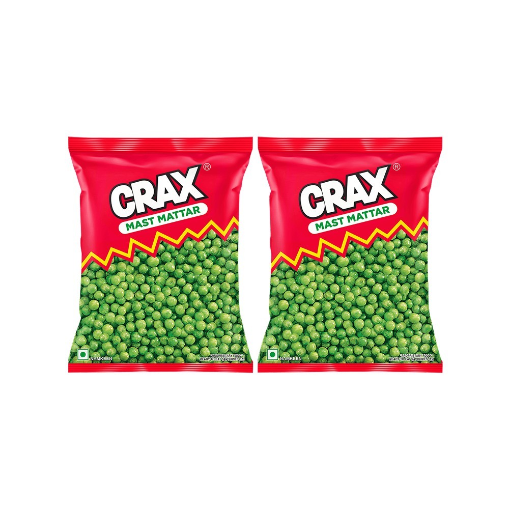 Crax Mast Matar Green Peas Namkeen Snacks - Pack of 2