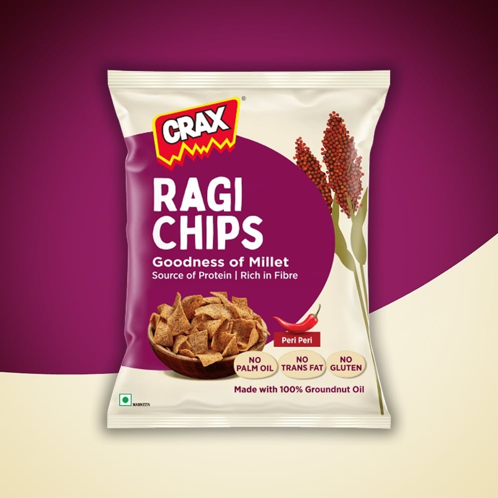 Crax Peri Peri Ragi Chips - Healthy Protein Snacks