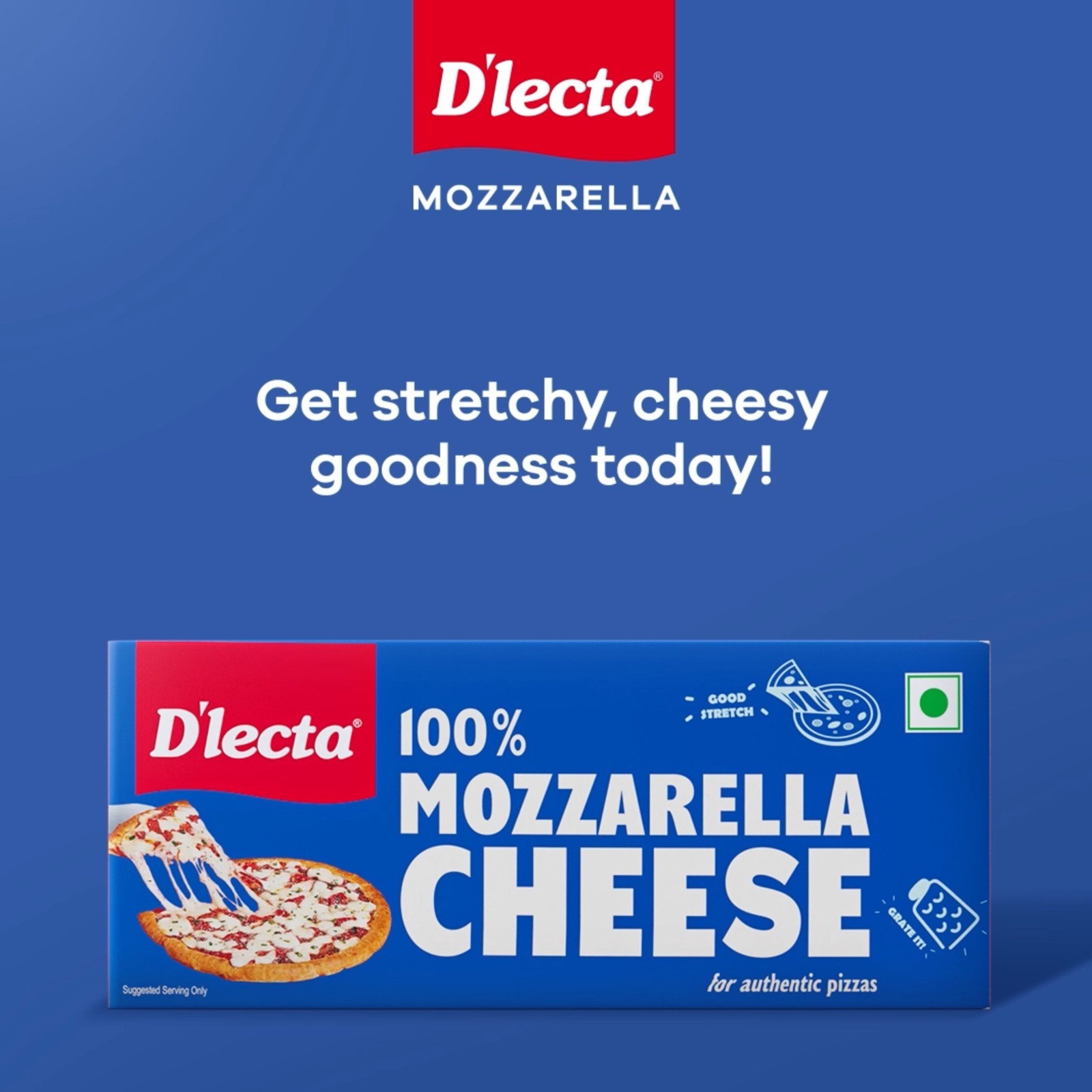 D'lecta 100% Mozzarella Pizza Cheese Block