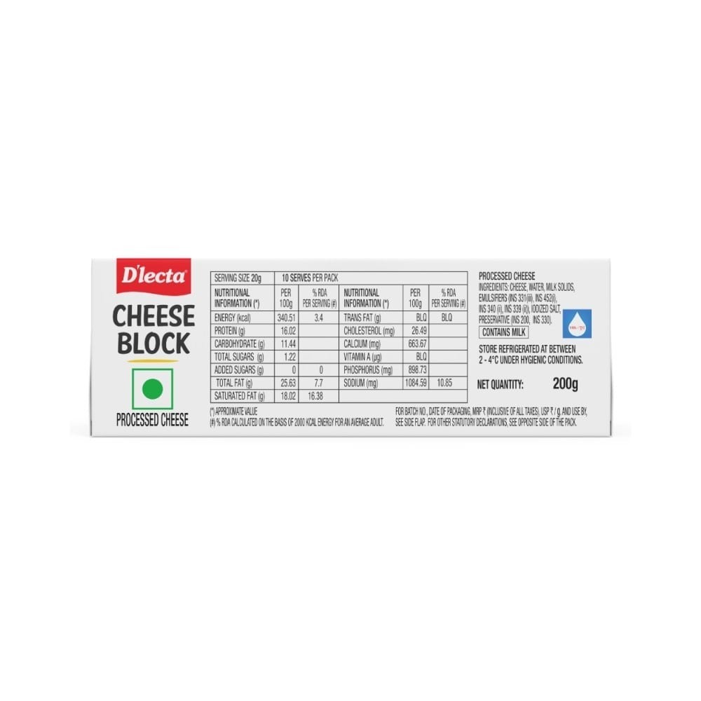 D'lecta Processed Cheese Block