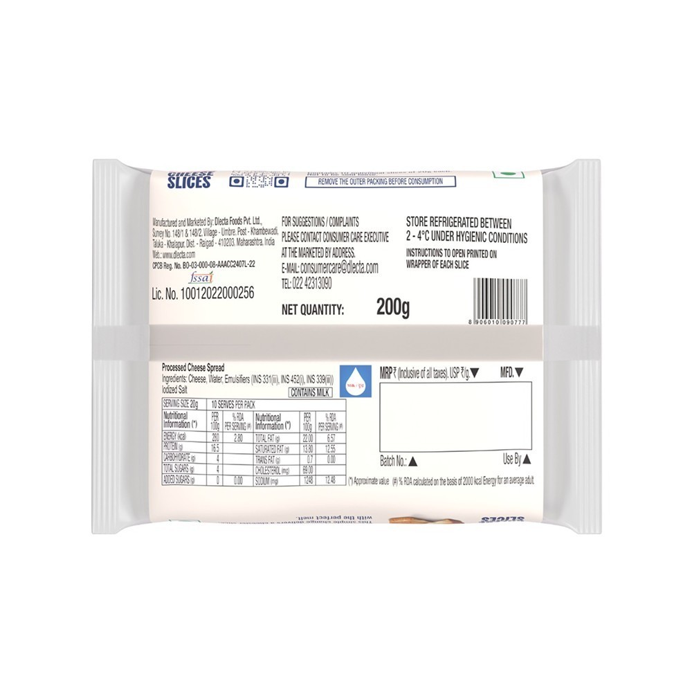 D'lecta Processed Cheese Slices