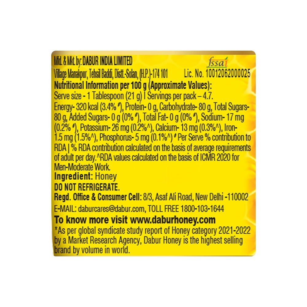 Dabur Honey (No Sugar Adulteration)