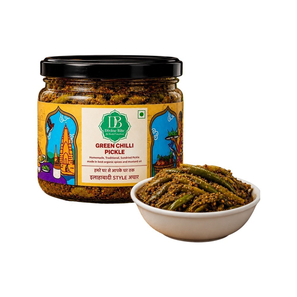 Divine Bite Homemade Green Chilli Pickle