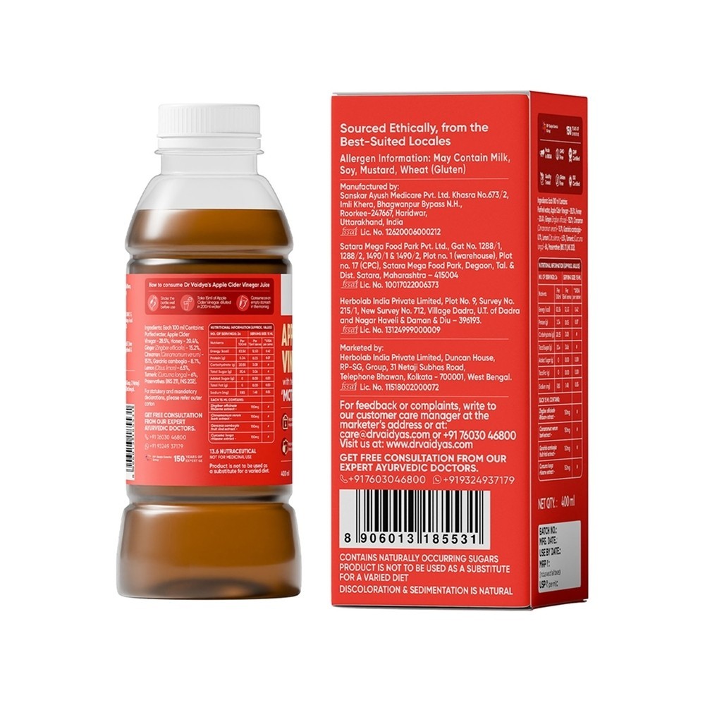 Dr. Vaidya's Apple Cider Vinegar with the 'Mother'
