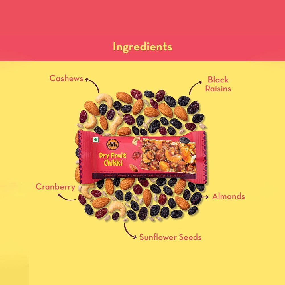 Dry Fruit Chikki Bar with 5 Dry Fruit by GO DESi