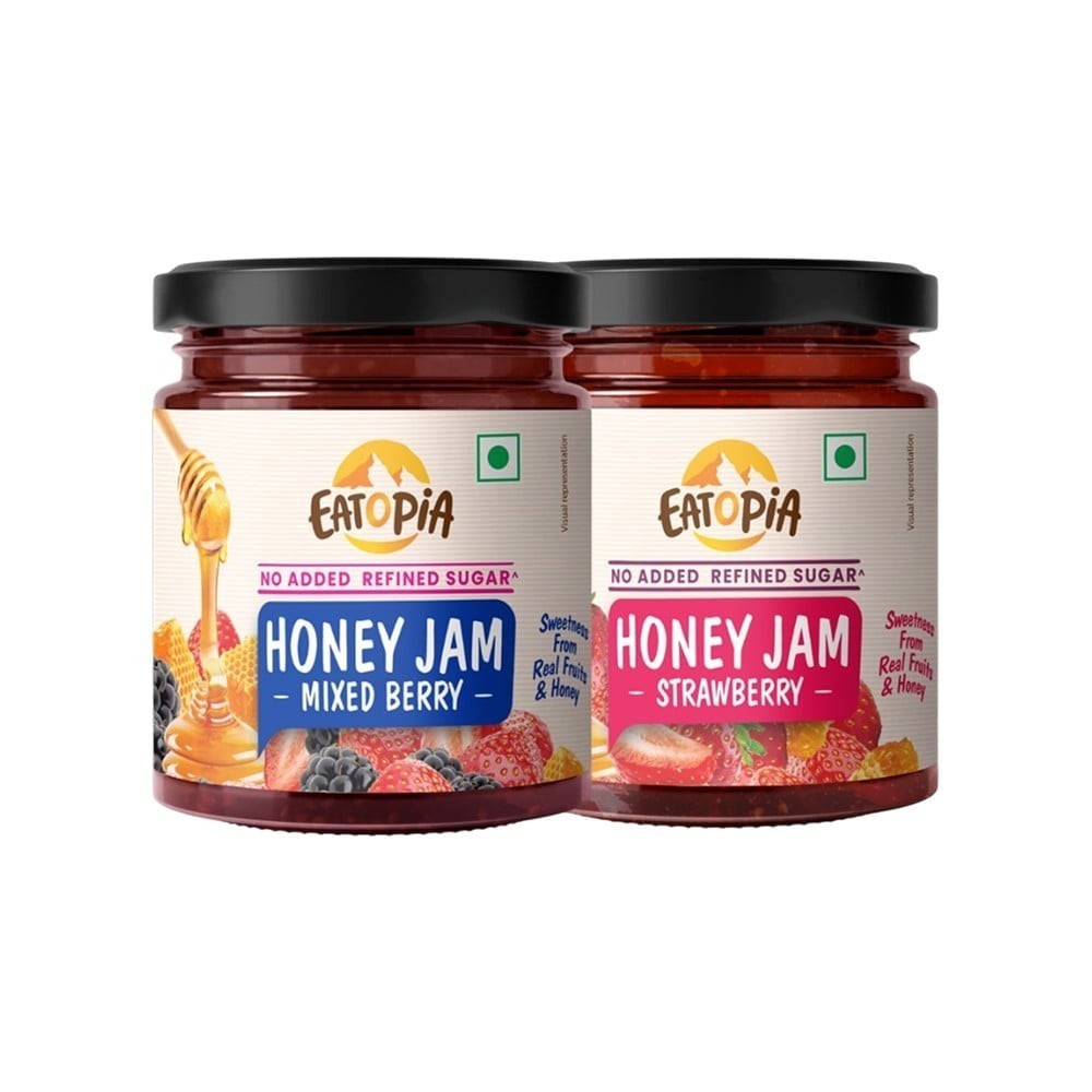 Eatopia Mixedberry & Strawberry Honey Jam