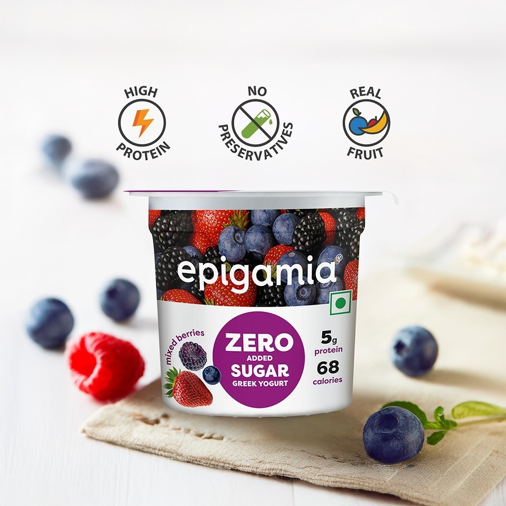 Epigamia Mixed Berries Flavoured Greek Yogurt - Pack of 6