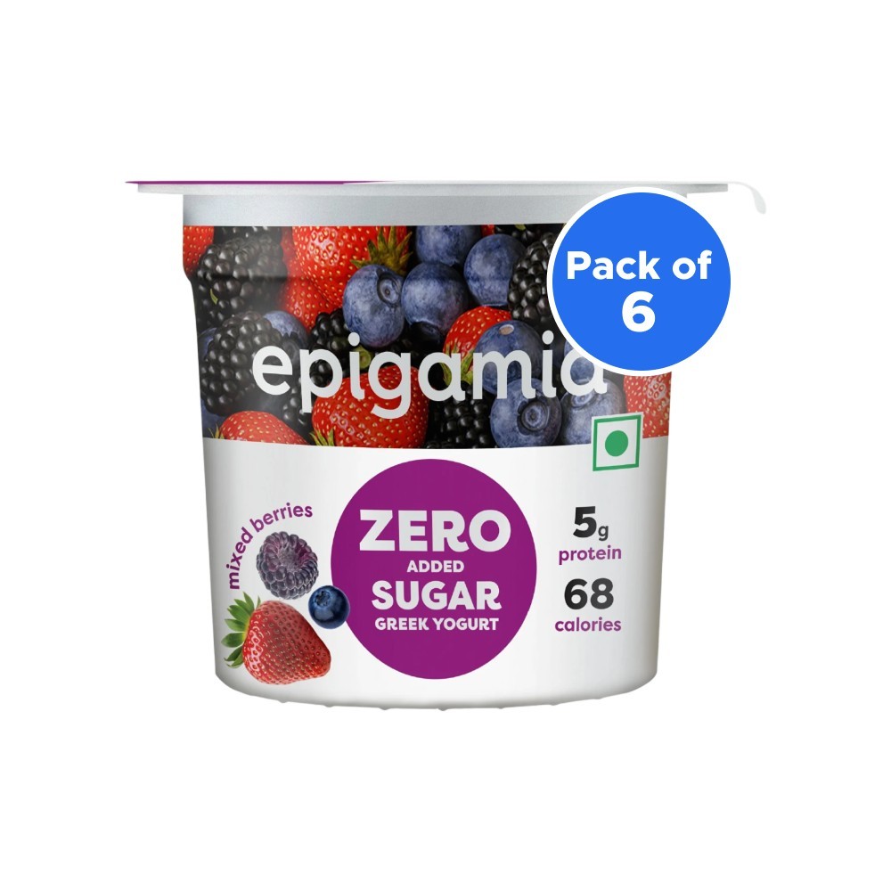 Epigamia Mixed Berries Flavoured Greek Yogurt - Pack of 6