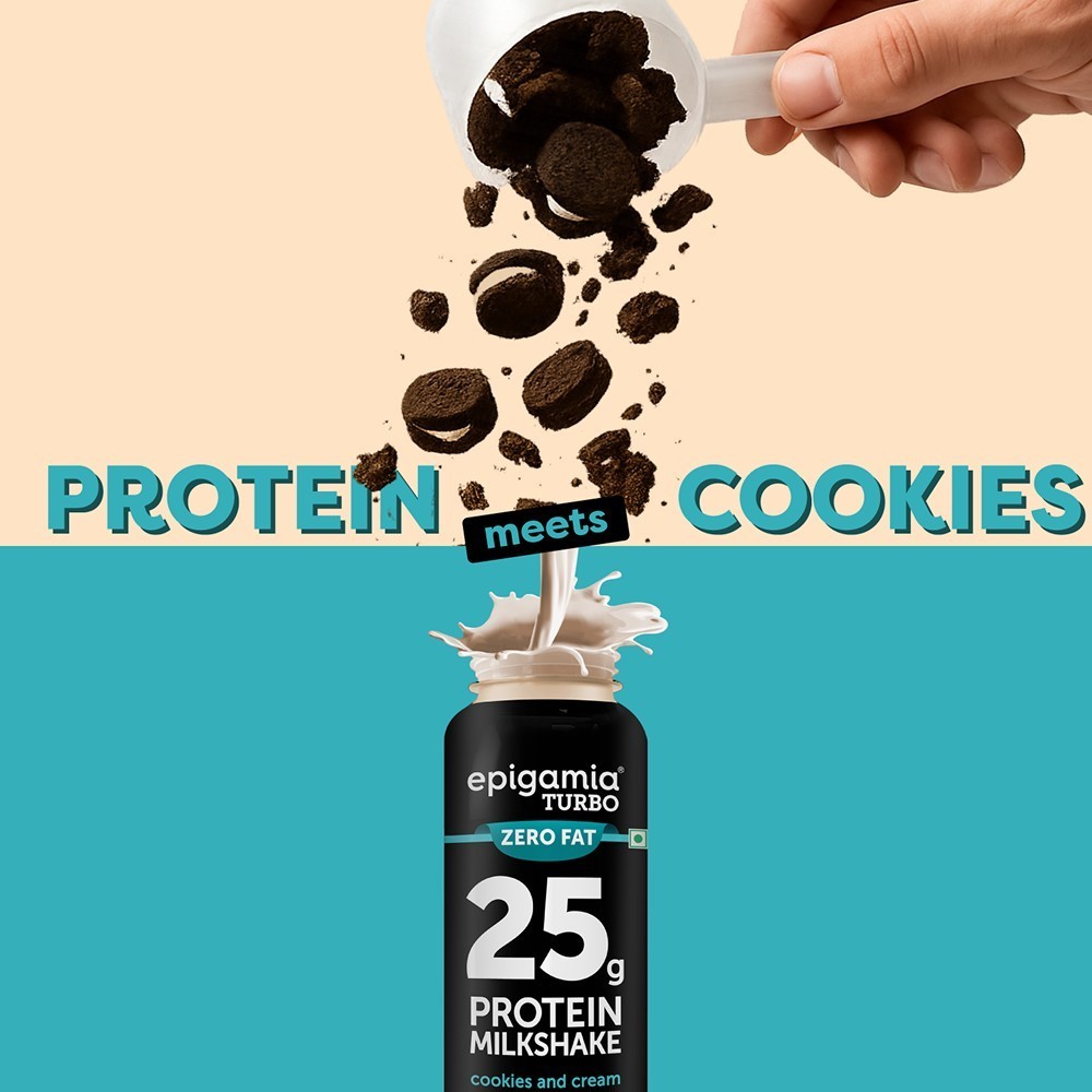 Epigamia Turbo Cookies & Cream Protein Milkshake