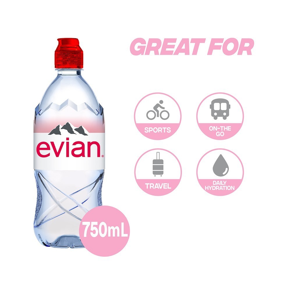 Evian Sports Cap Mineral Water