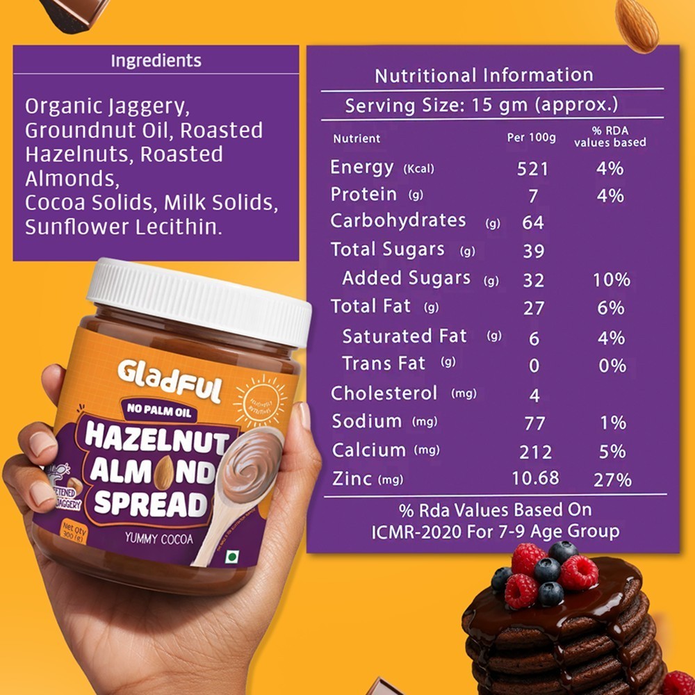 Gladful Hazelnut Almond Chocolate Spread