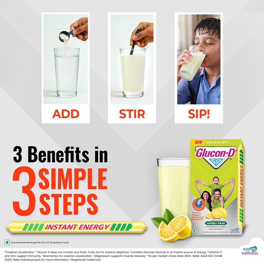 Glucon-D Nimbu Pani Instant Energy Drink Mix