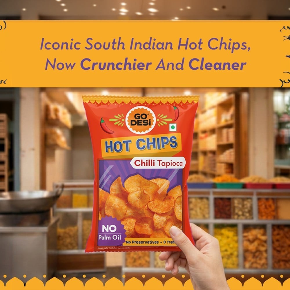 GO DESI GO DESi Hot Chilli Potato Chips + GO DESi Hot Chips Chilli Tapioca Chips Combo