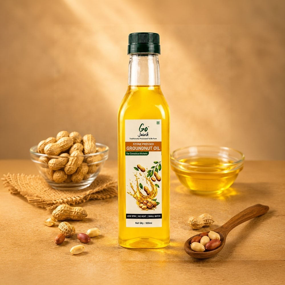 Go Jaivik Stone Pressed Groundnut Oil