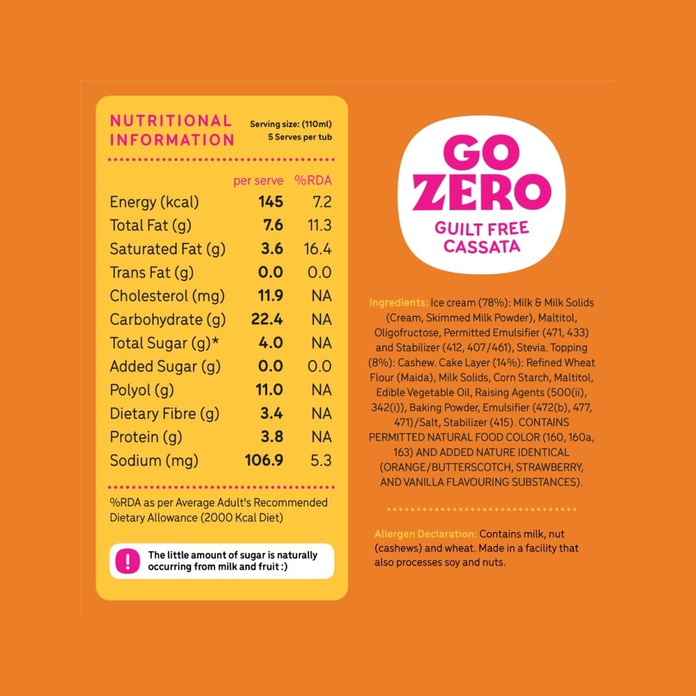 Go Zero Guilt Free Cassata Ice Cream