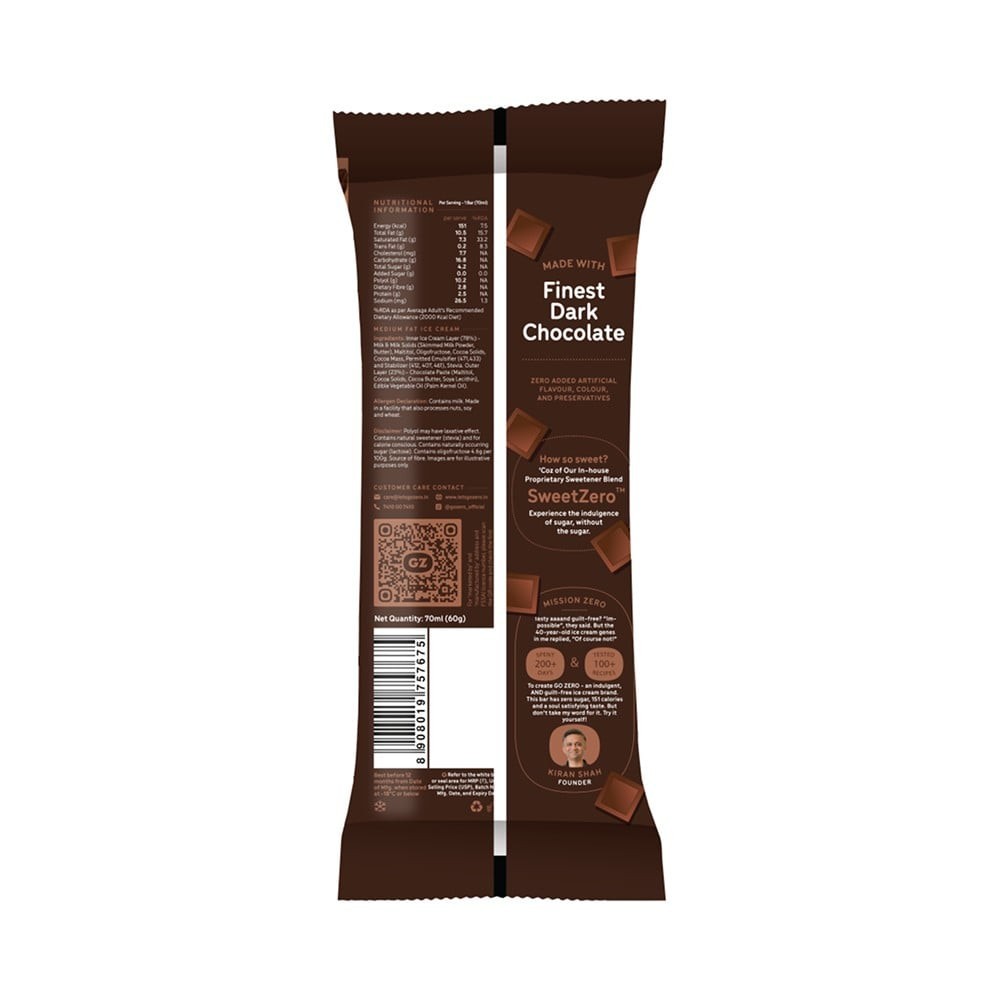 Go Zero Madagascar Chocobar Guilt Free Ice Cream Stick