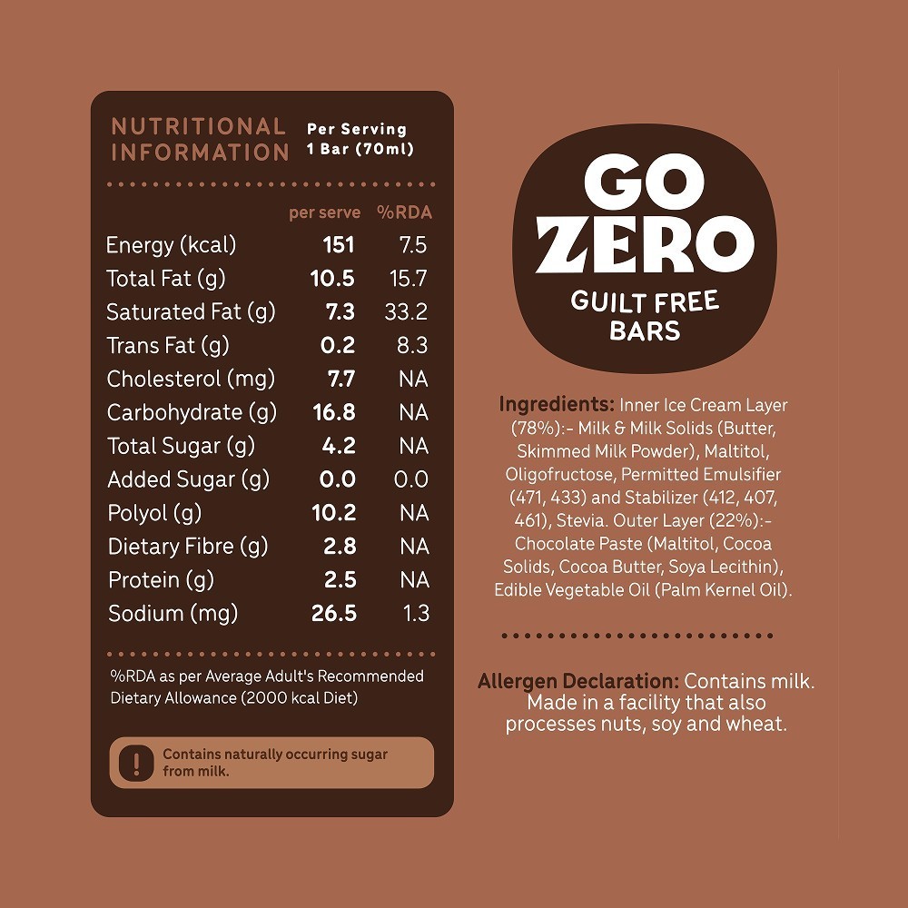 Go Zero Madagascar Chocobar Guilt Free Ice Cream Stick