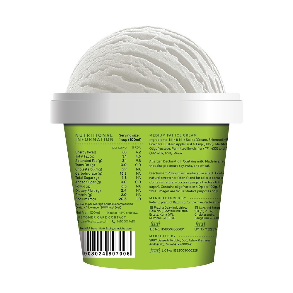 Go Zero Simply Sitaphal Guilt Free Ice Cream Cup