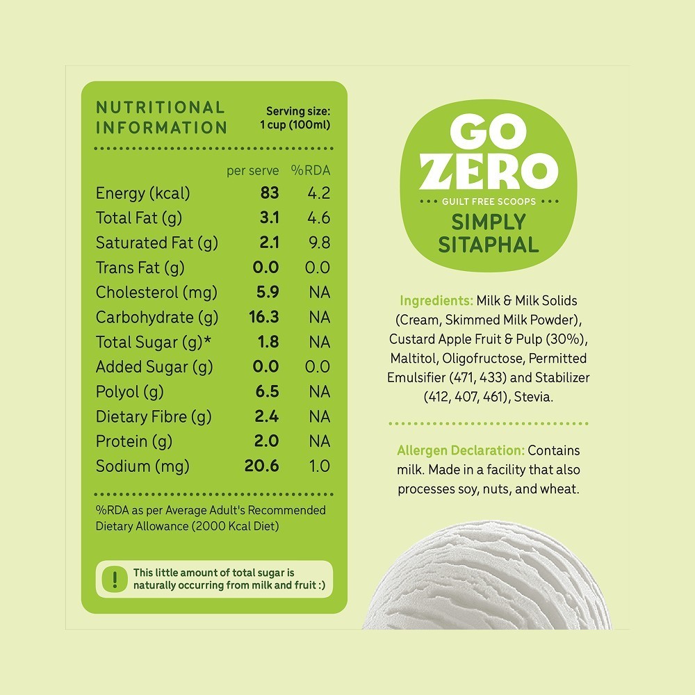 Go Zero Simply Sitaphal Guilt Free Ice Cream Cup