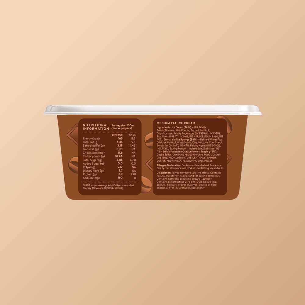 Go Zero Tiramisu Ice Cream Pastry