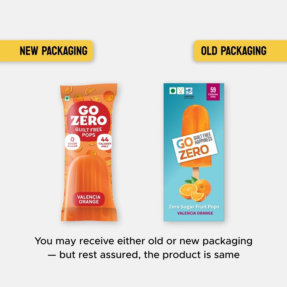 Go Zero Valencia Orange Guilt Free Fruit Ice Cream Popsicle