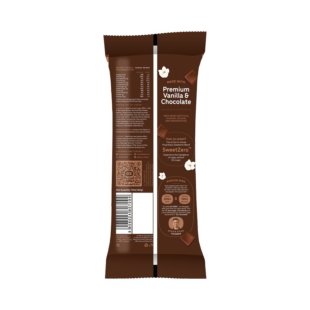 Go Zero Vanilla Chocobar Guilt Free Ice Cream Stick