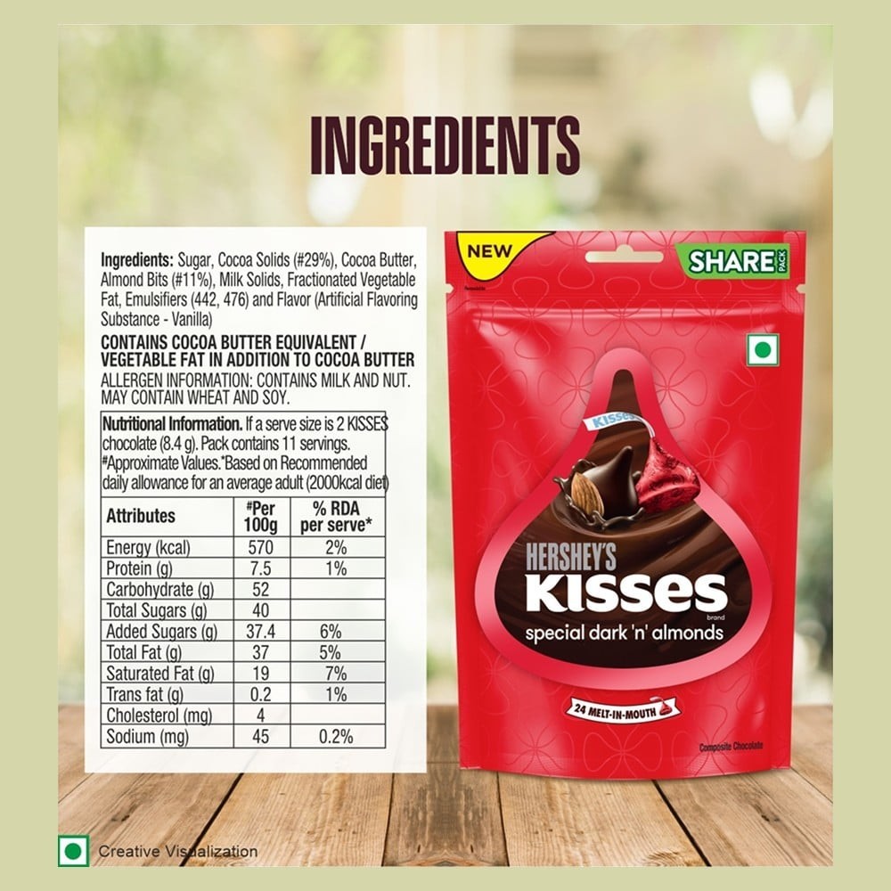Hershey's Kisses Special Dark N Almonds Dark Chocolate Pack