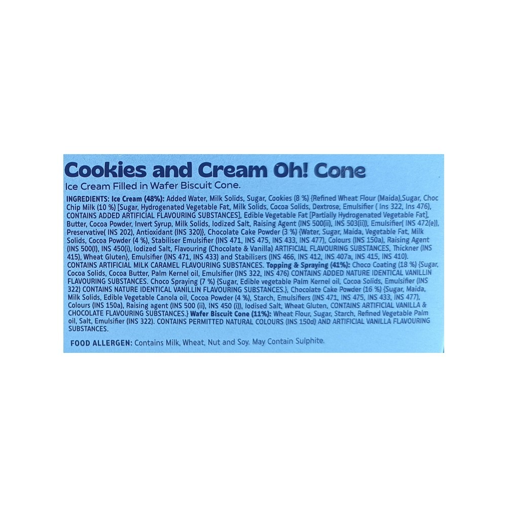 Hocco Cookies & Cream Ice Cream Cone
