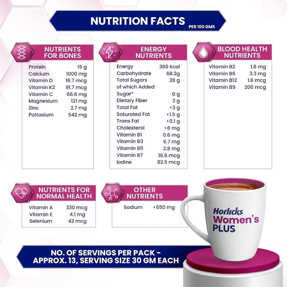 Horlicks Women's Plus Chocolate Drink Mix