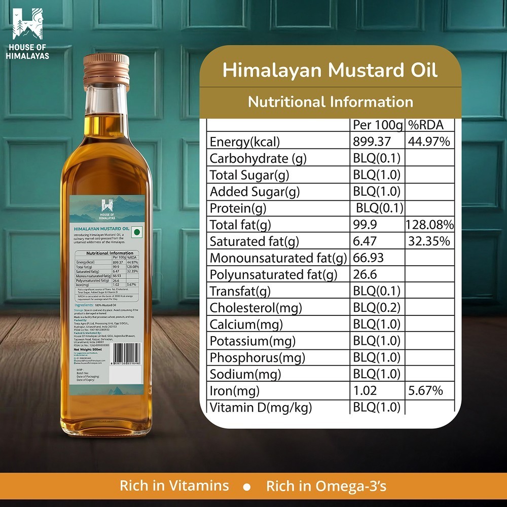 House of Himalayas Cold Pressed Mustard Oil