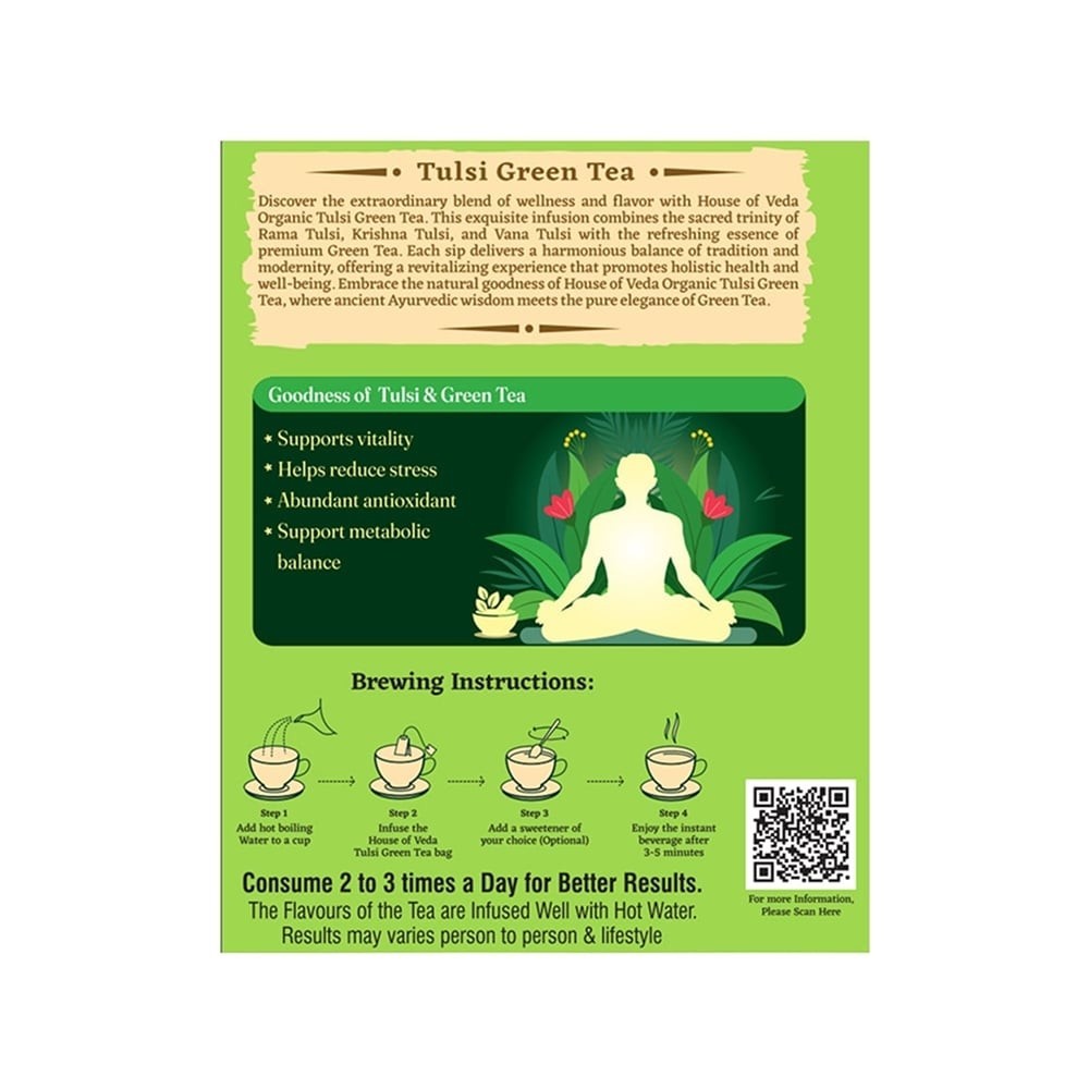 House of Veda Svastham Tulsi Green Tea Bags
