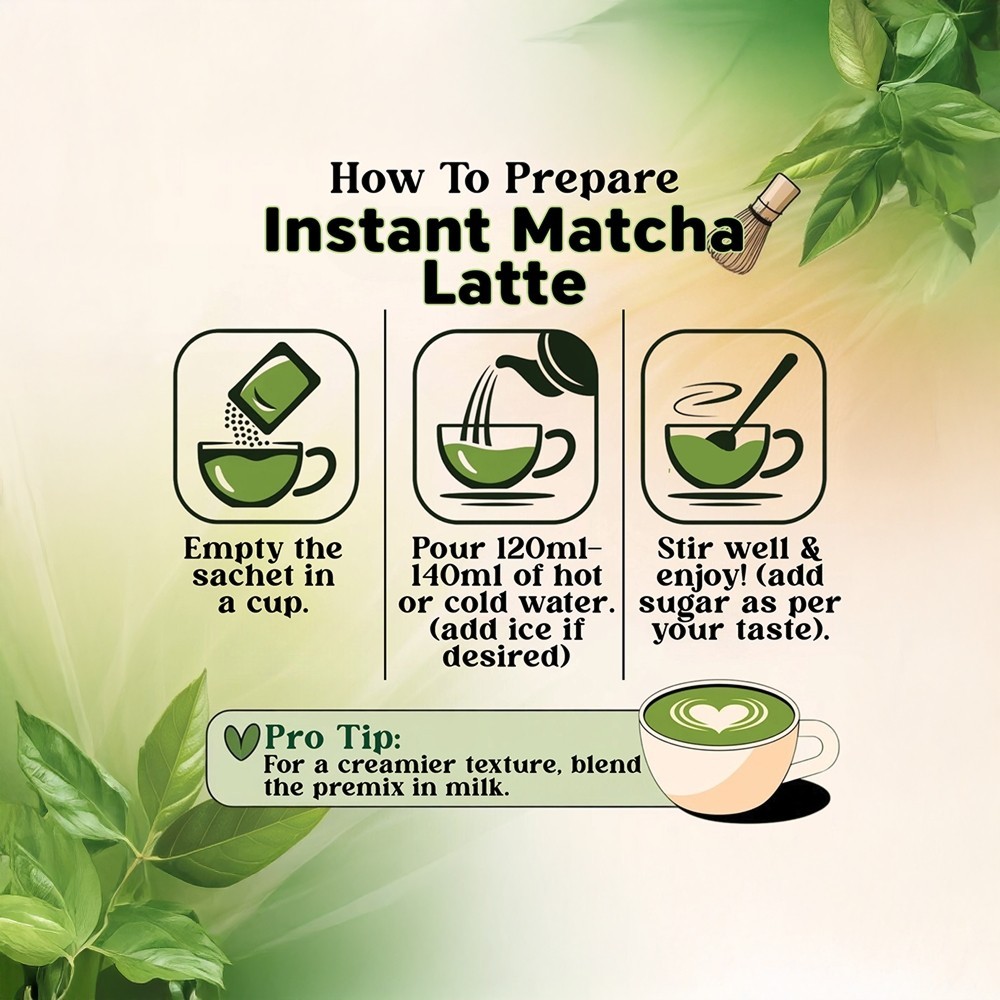 JAWAI Instant Matcha Latte Premix (No Added Sugar)