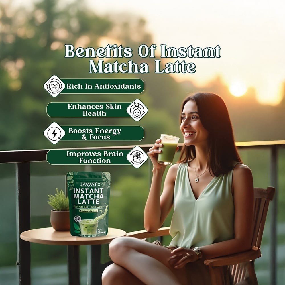 JAWAI Instant Matcha Latte Premix (No Added Sugar)