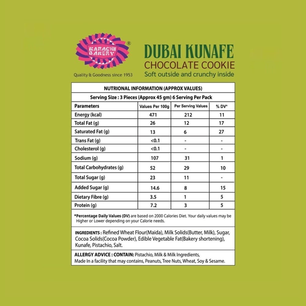 Karachi Bakery Dubai Kunafe Chocolate Cookies