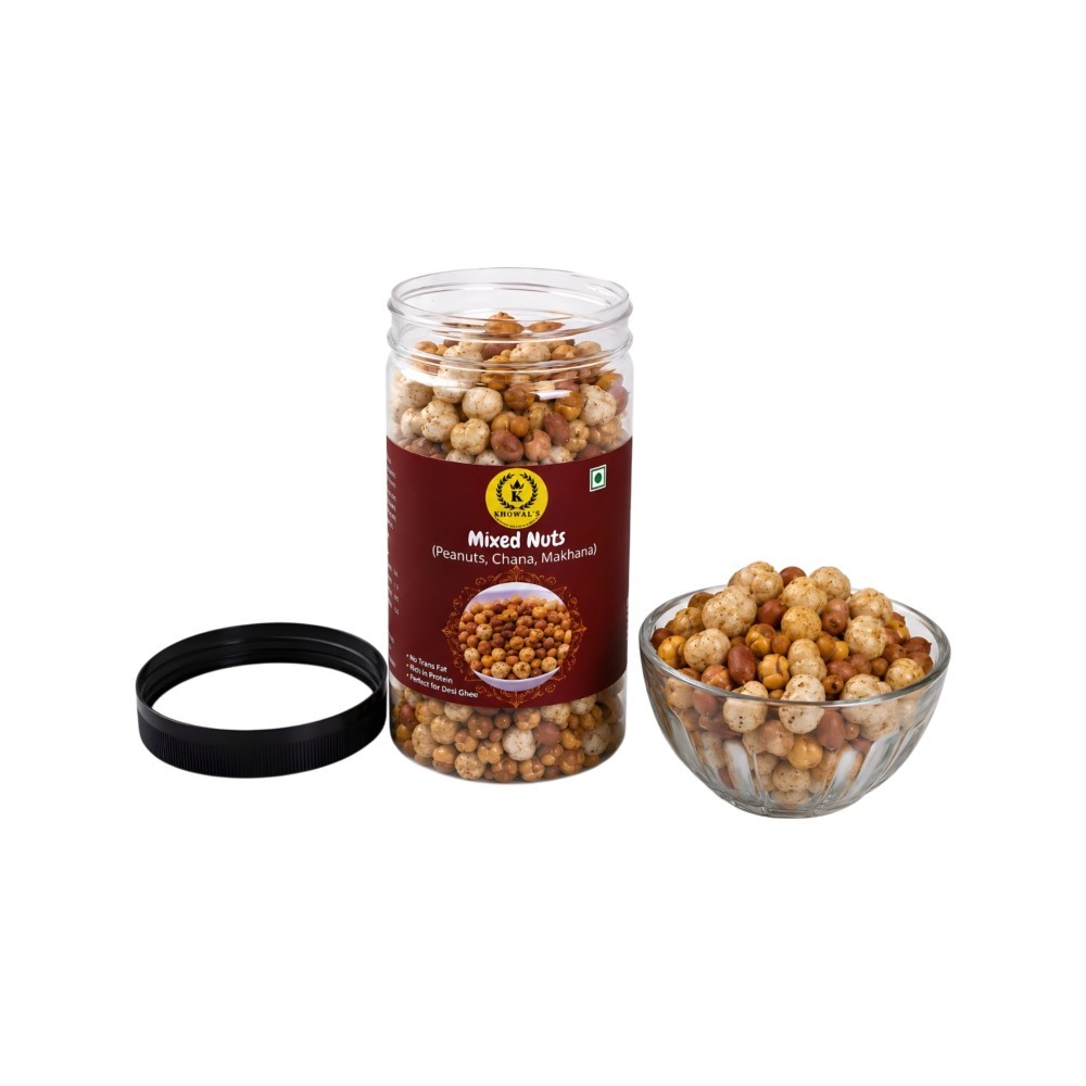 Khowal's kitchen Desi Ghee Roasted Makhana Chana Peanuts Mix