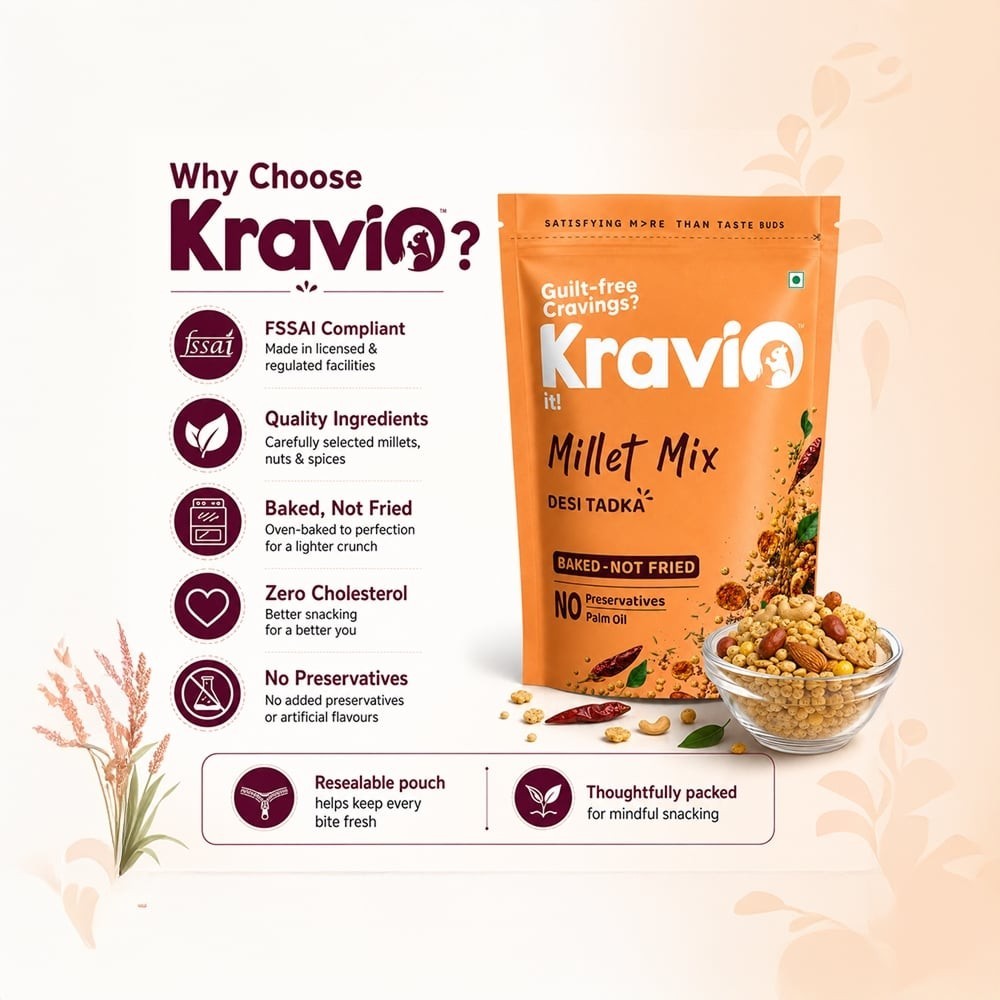 Kravio Desi Tadka Millet Mixture Namkeen
