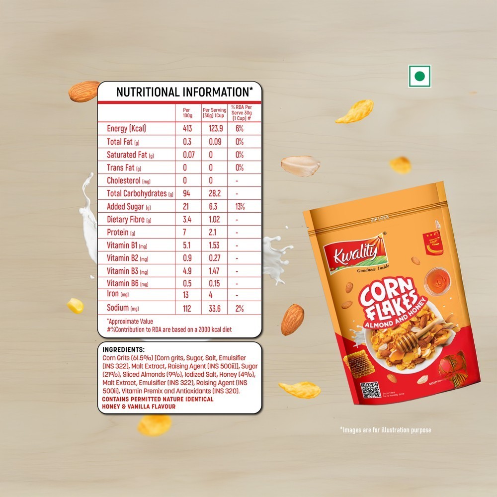 Kwality Almond & Honey Corn Flakes