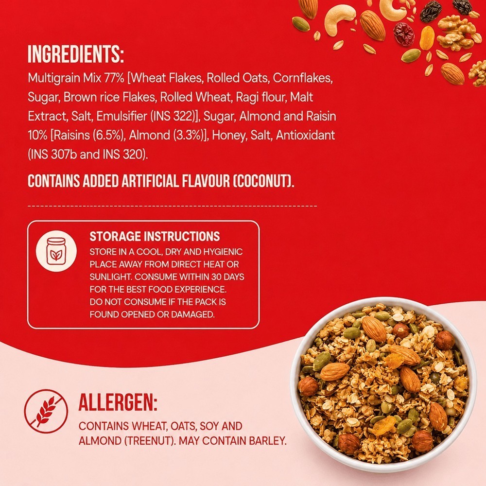 Kwality Crunchy Muesli Almond, Raisins & Honey