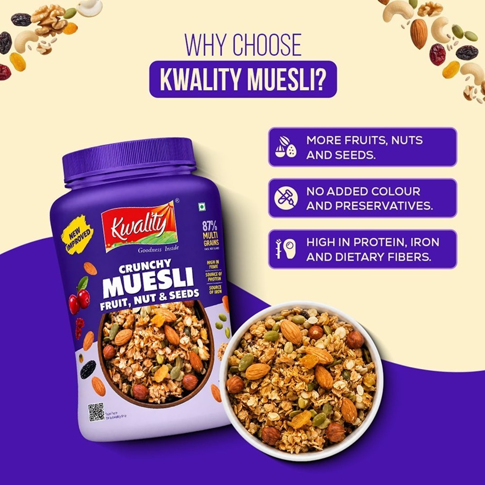 Kwality Crunchy Muesli Fruit, Nut & Seeds