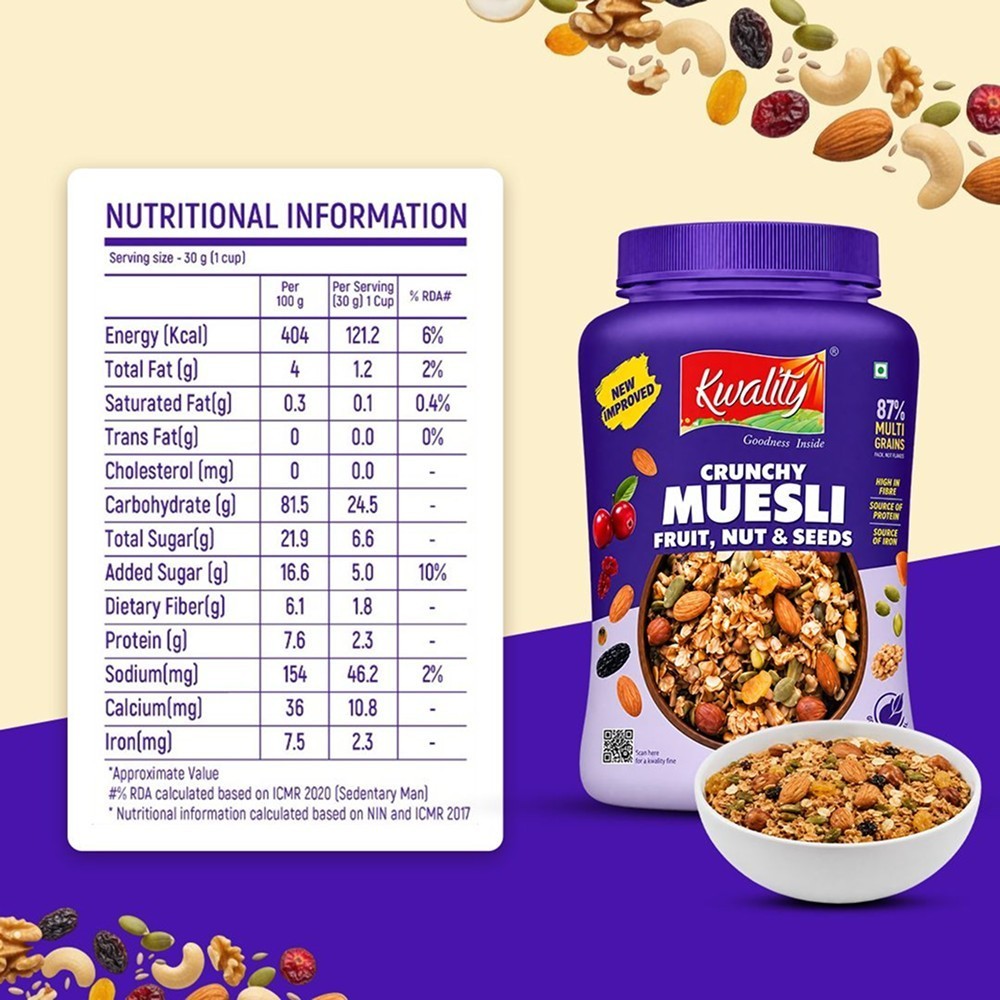 Kwality Crunchy Muesli Fruit, Nut & Seeds