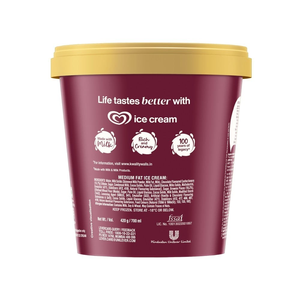 Kwality Wall's Choco Brownie Fudge Ice Cream Tub